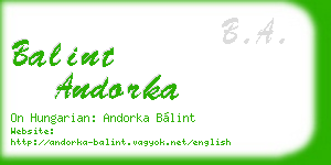 balint andorka business card
